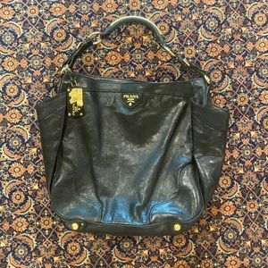 Prada black leather bag